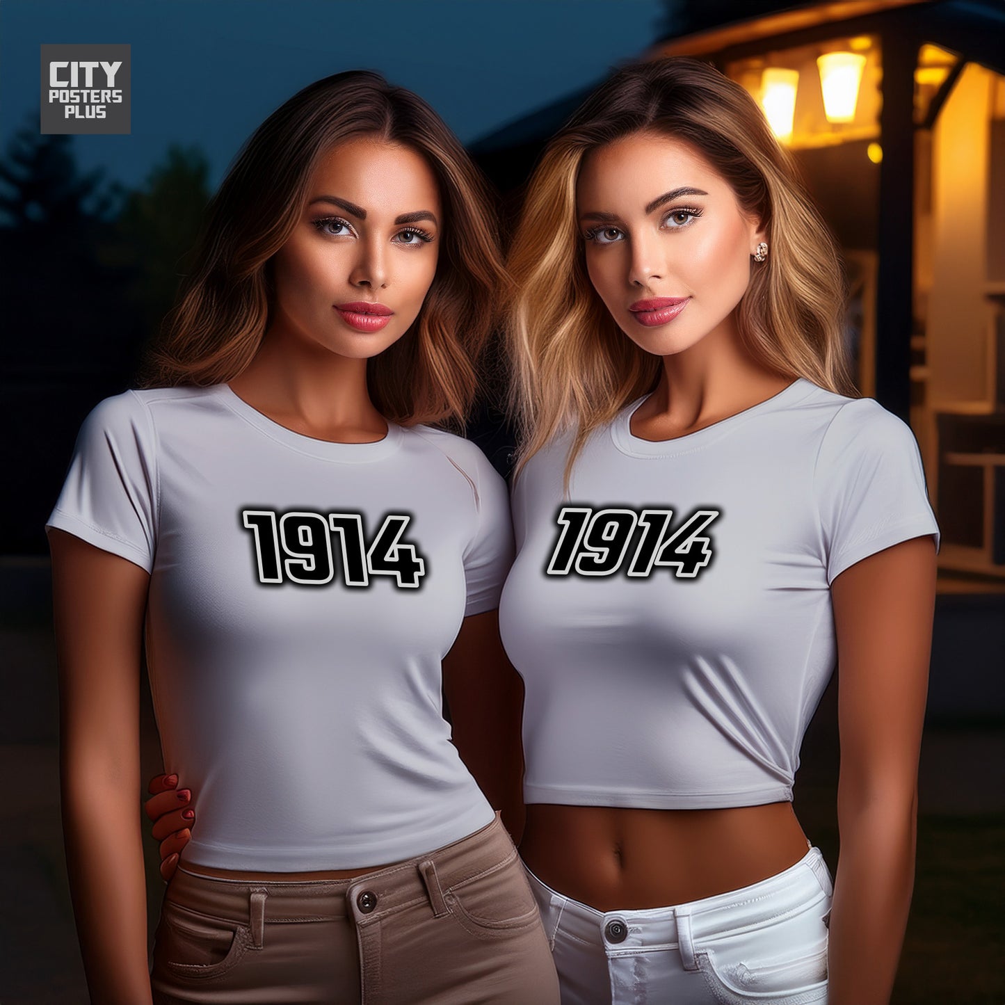 1914 Year Women Crop Top (Melange Grey)