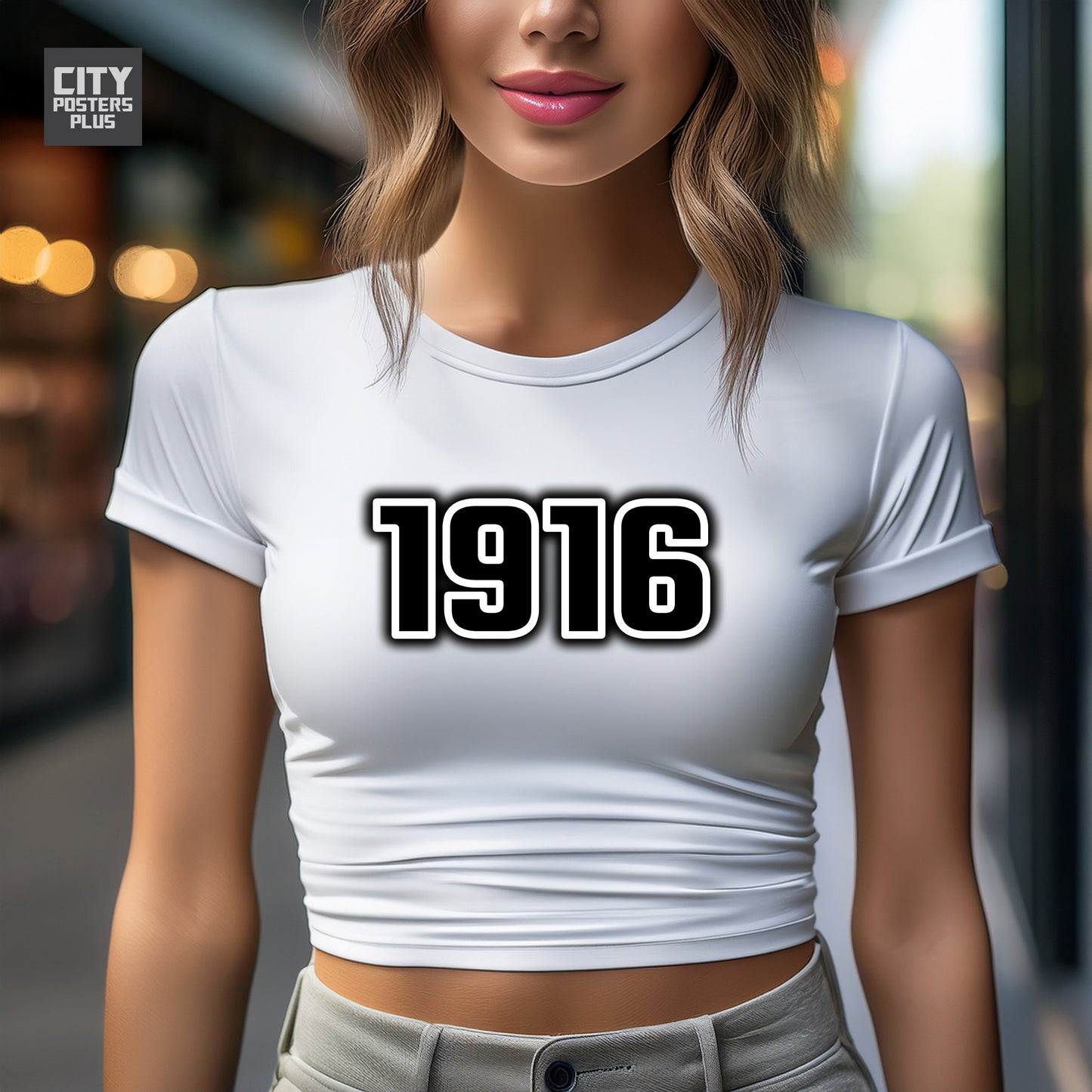 1916 Year Women Crop Top (White)