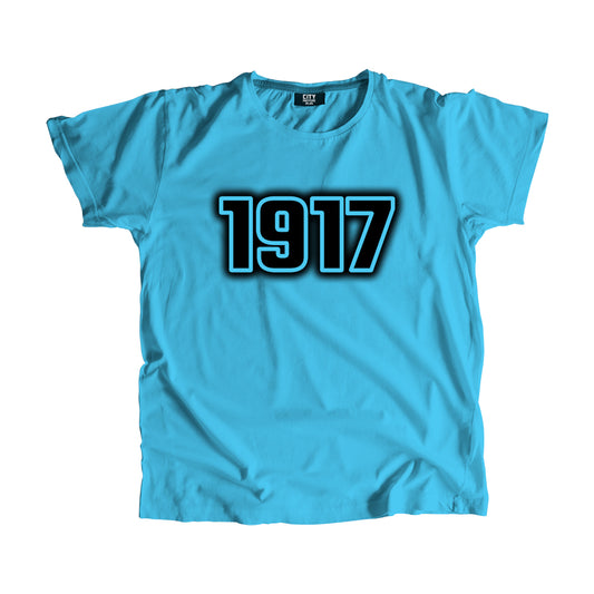 1917 Year Men Unisex T-Shirt (Sky Blue)