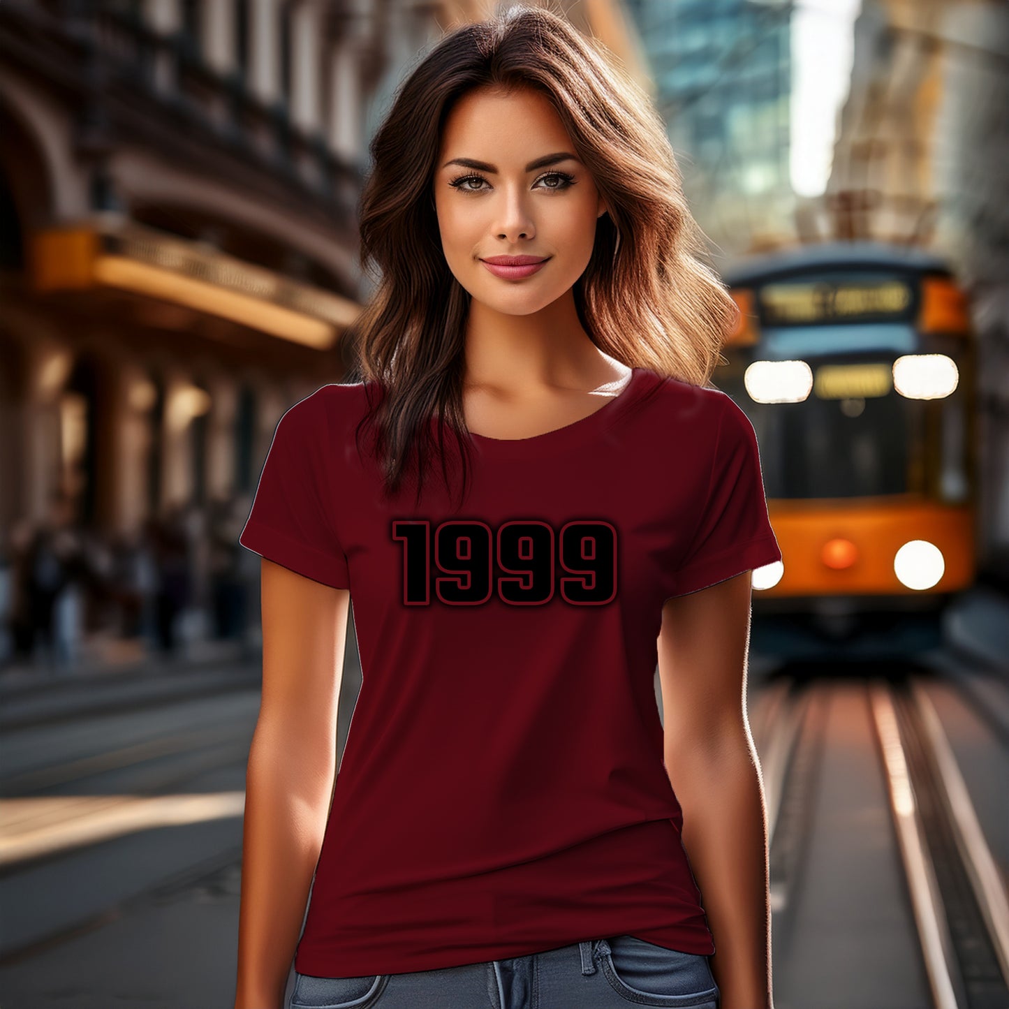 1999 Year Women T-Shirt (Maroon)