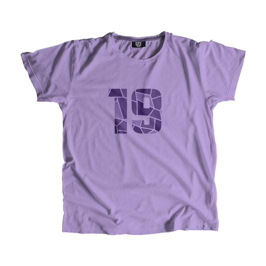 19 Number Men Unisex T-Shirt (Iris Lavender)