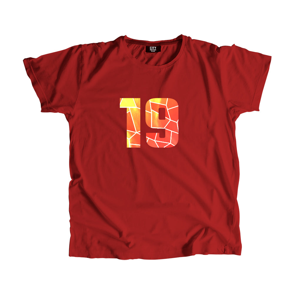 19 Number Men Unisex T-Shirt (Red)
