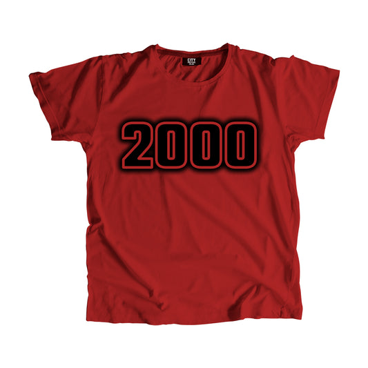 2000 Year Men Unisex T-Shirt (Red)