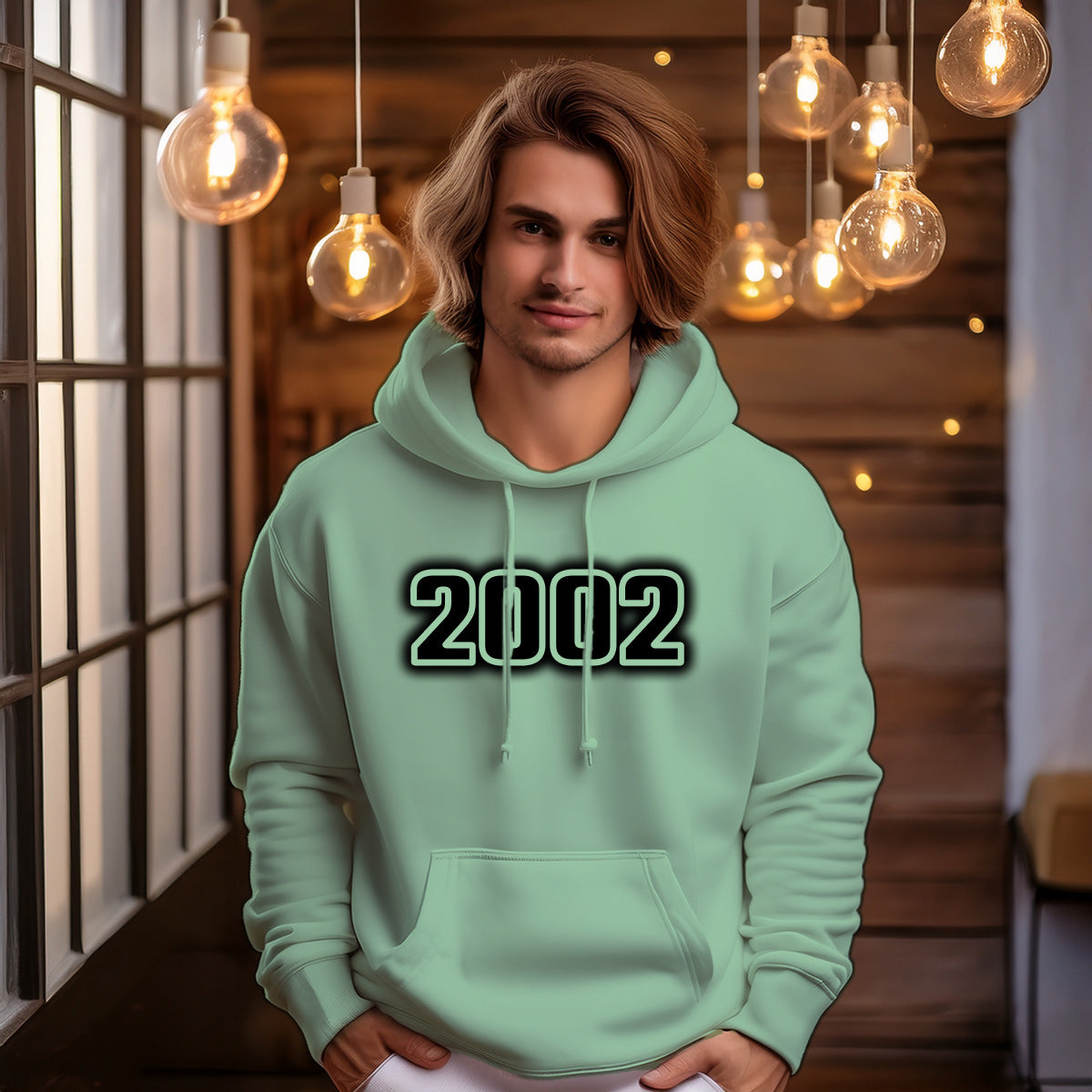 2002 Year Men Unisex Hoodie (Mint Green)