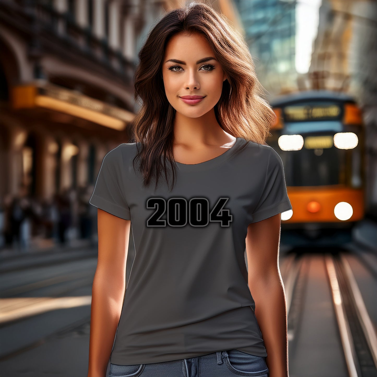 2004 Year Women T-Shirt (Charcoal Grey)