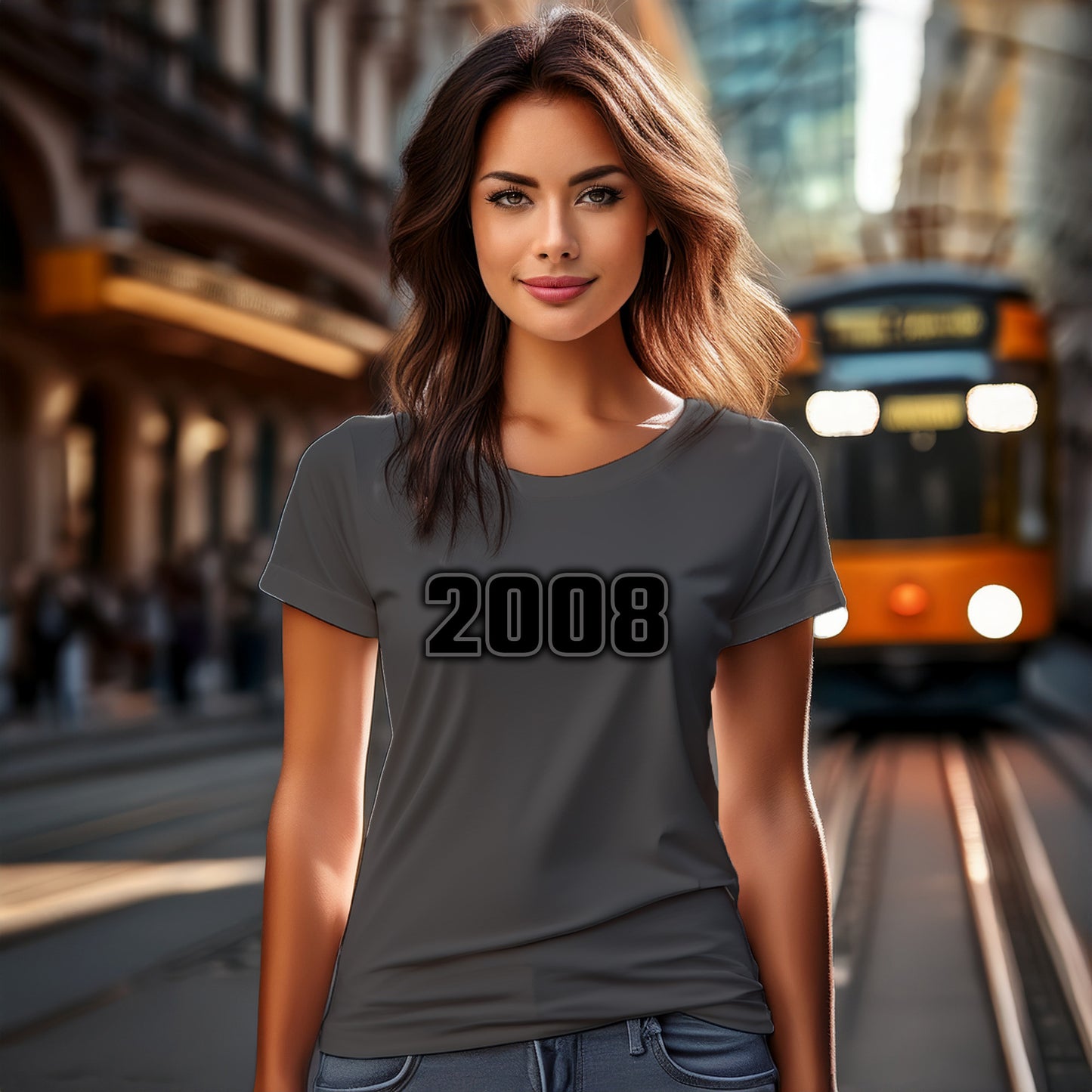 2008 Year Women T-Shirt (Charcoal Grey)