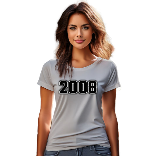 2008 Year Women T-Shirt (Melange Grey)