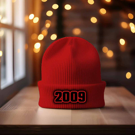 Beanie Plus  2009 Year Beanie | Vintage & Future Year Knit Winter Hat 