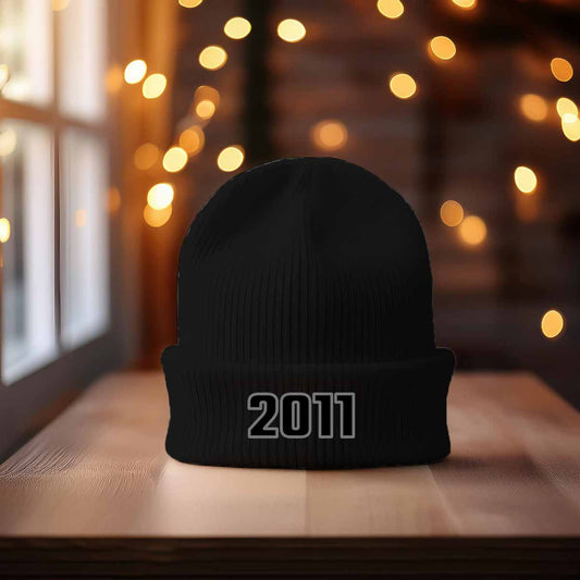 Beanie Plus  2011 Year Beanie | Vintage & Future Year Knit Winter Hat 