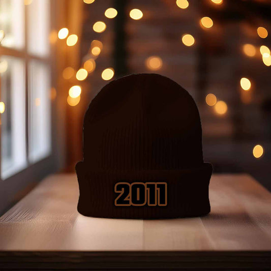 Beanie Plus  2011 Year Beanie | Vintage & Future Year Knit Winter Hat 