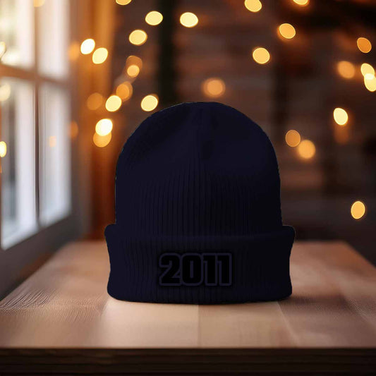 Beanie Plus  2011 Year Beanie | Vintage & Future Year Knit Winter Hat 