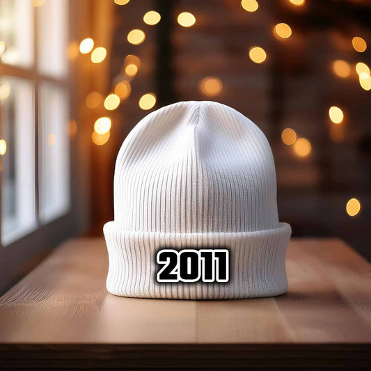 Beanie Plus  2011 Year Beanie | Vintage & Future Year Knit Winter Hat 