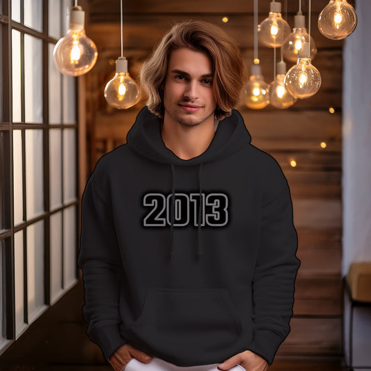 2013 Year Men Unisex Hoodie (Black)