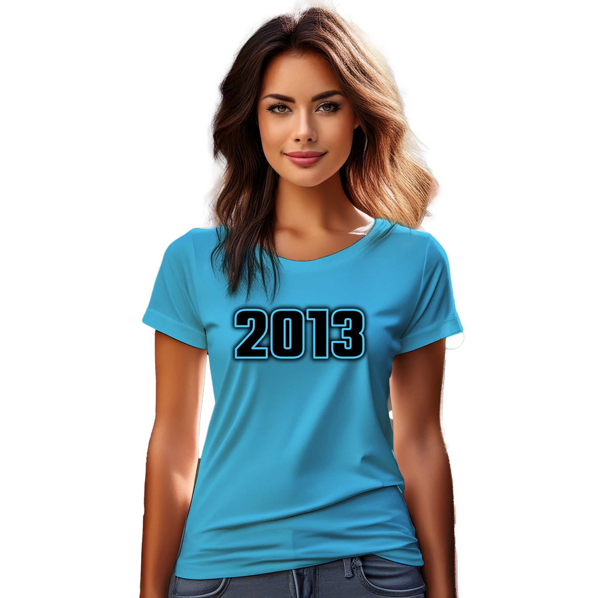 2013 Year Women T-Shirt (Sky Blue)