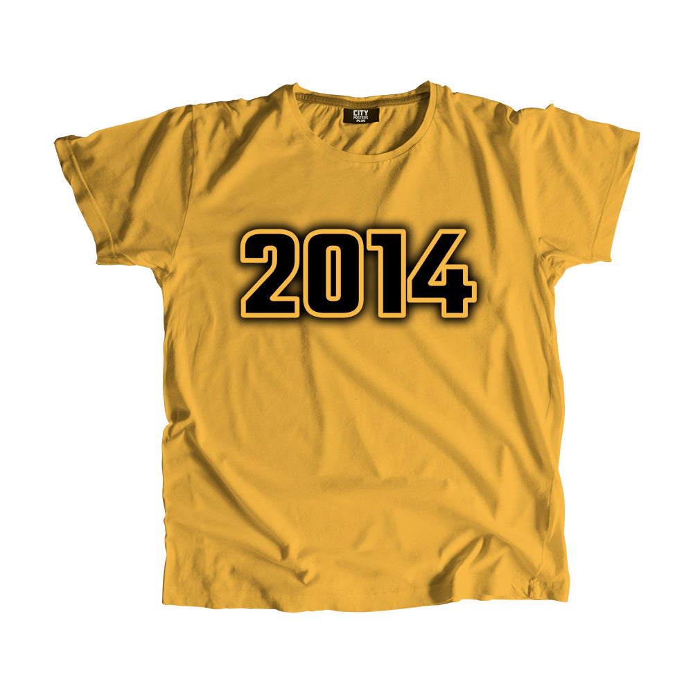 2014 Year Men Unisex T-Shirt (Golden Yellow)