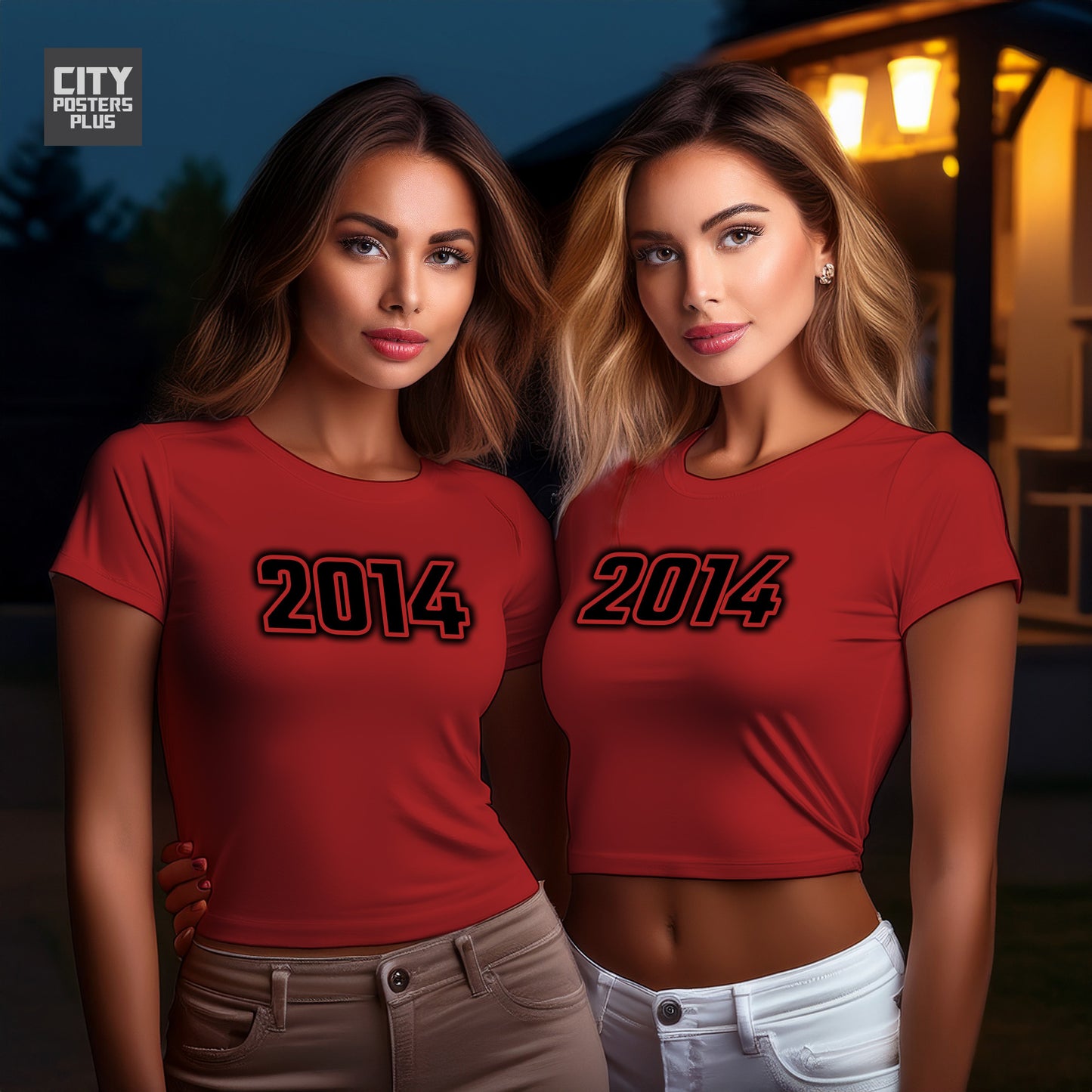 2014 Year Women Crop Top (Red)
