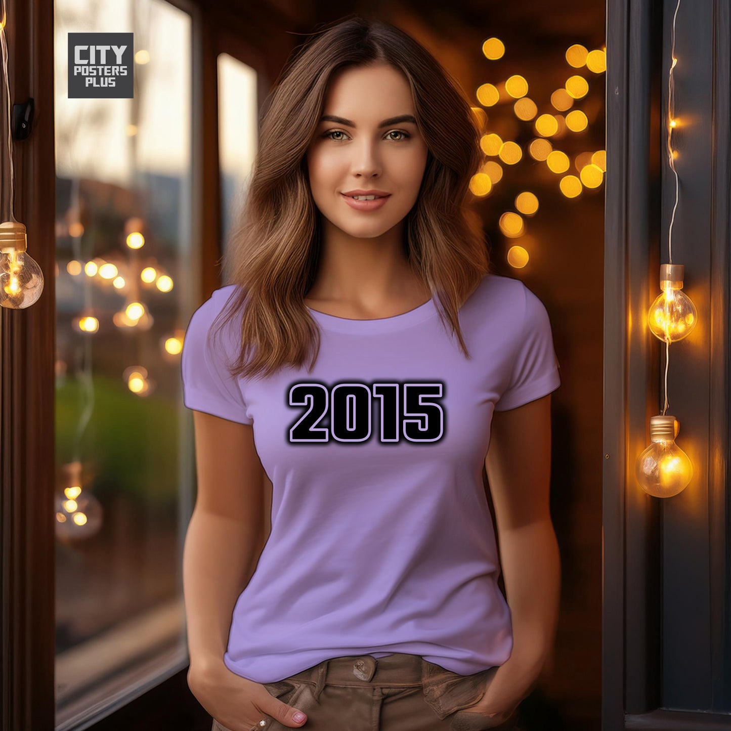 2015 Year Women T-Shirt (Iris Lavender)
