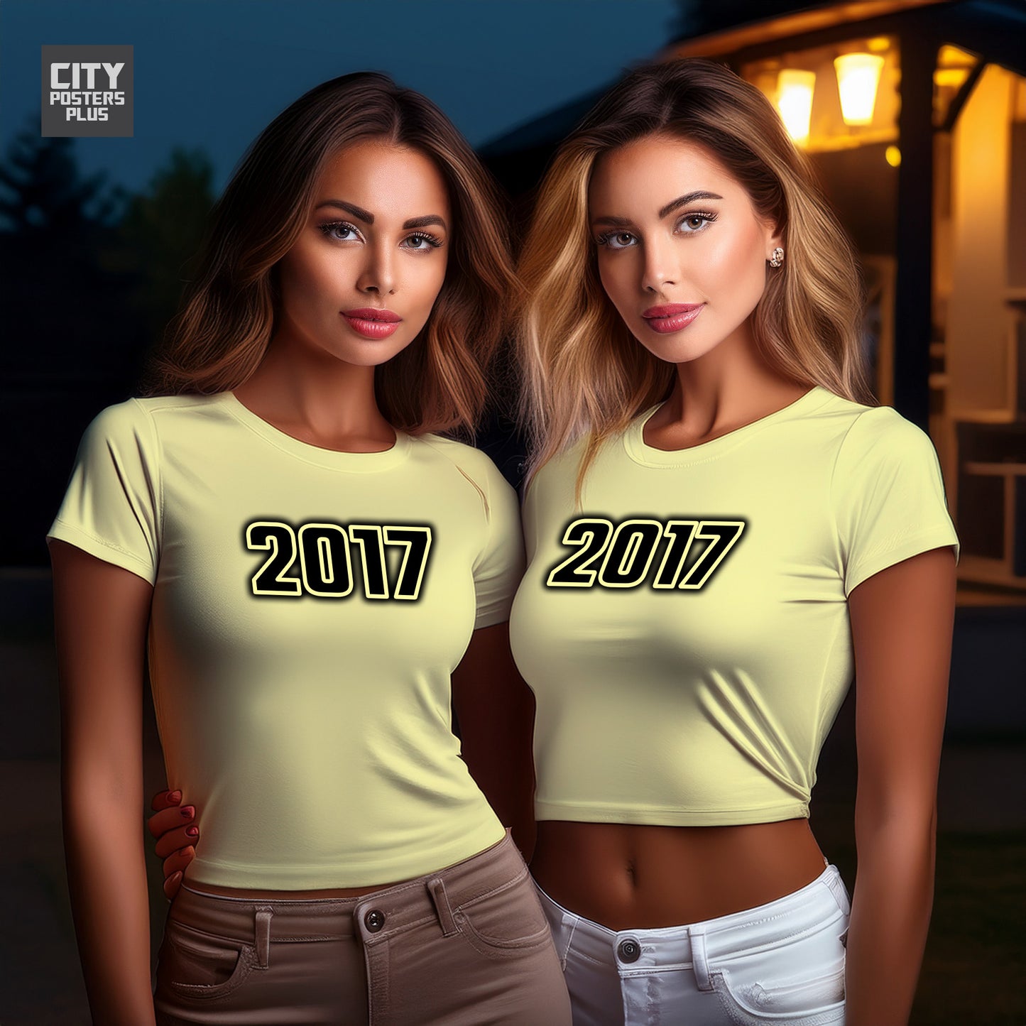 2017 Year Women Crop Top (Butter Yellow)