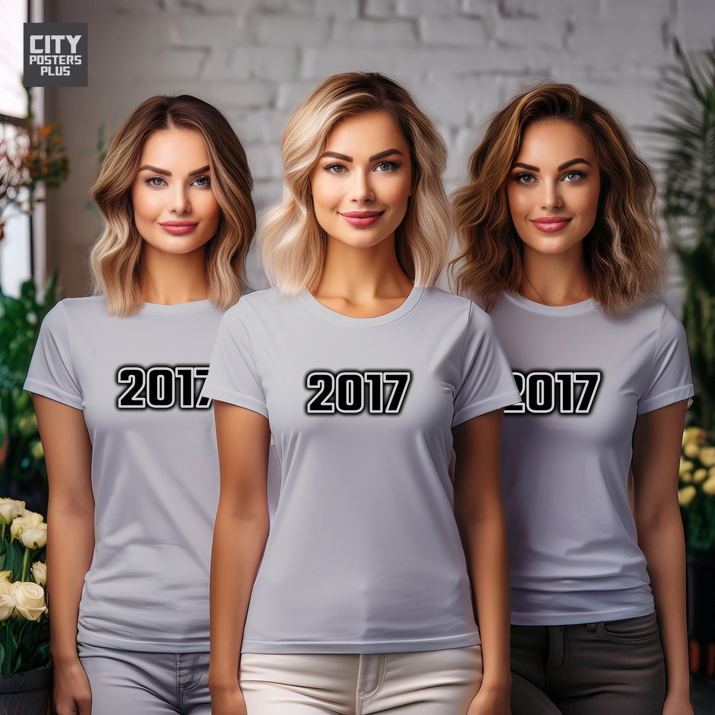 2017 Year Women T-Shirt (Melange Grey)