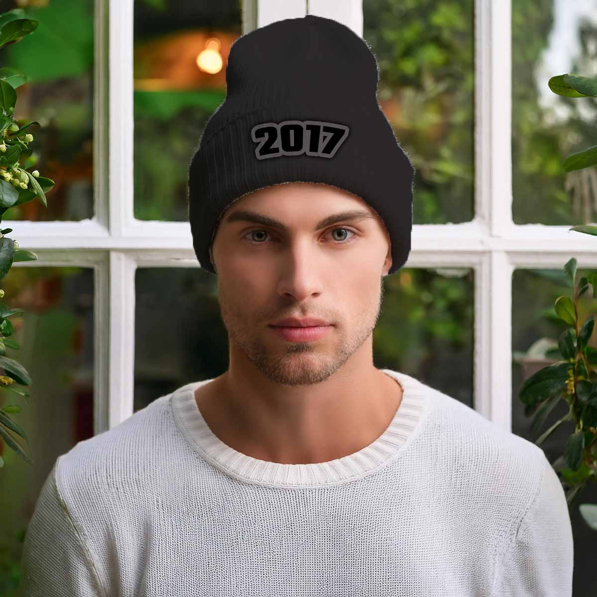 Beanie Plus  2017 Year Beanie | Vintage & Future Year Knit Winter Hat