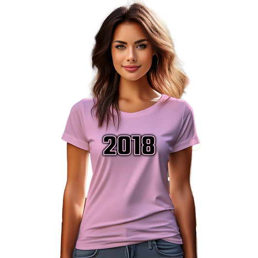 2018 Year Women T-Shirt (Light Pink)