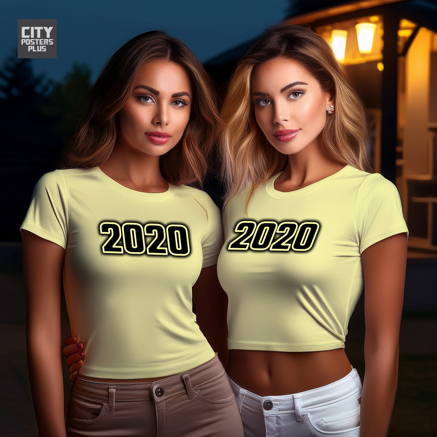 2020 Year Women Crop Top (Butter Yellow)