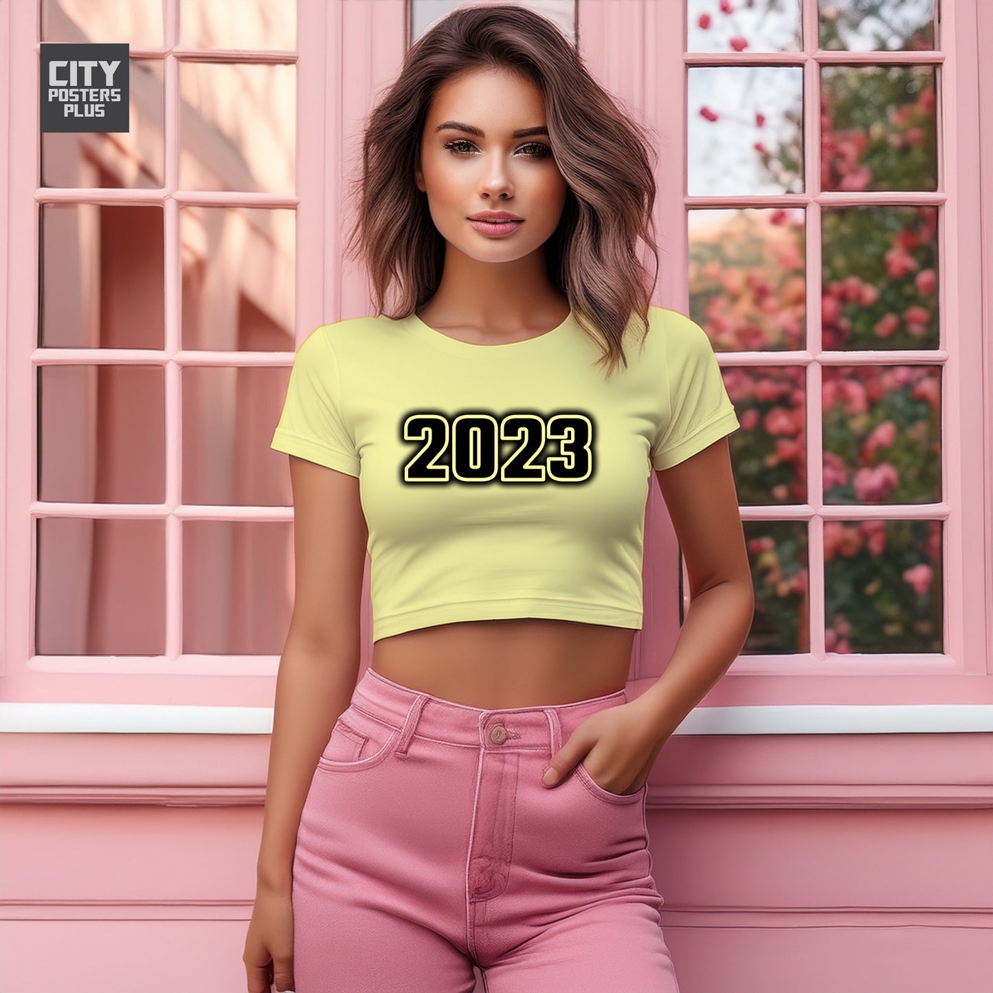 2023 Year Women Crop Top (Butter Yellow)