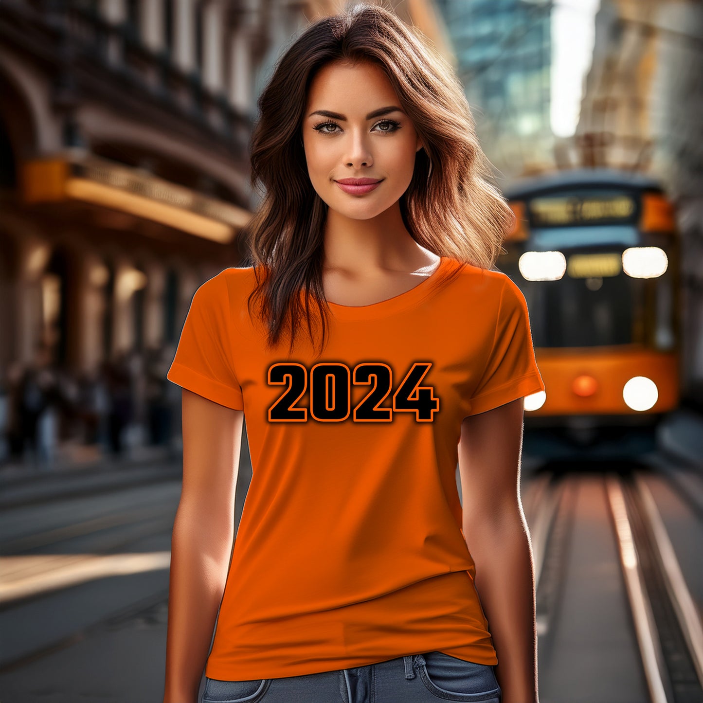 2024 Year Women T-Shirt (Orange)