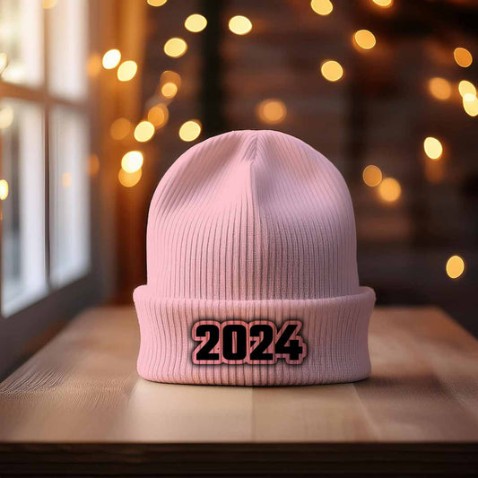 Beanie Plus  2024 Year Beanie | Vintage & Future Year Knit Winter Hat 
