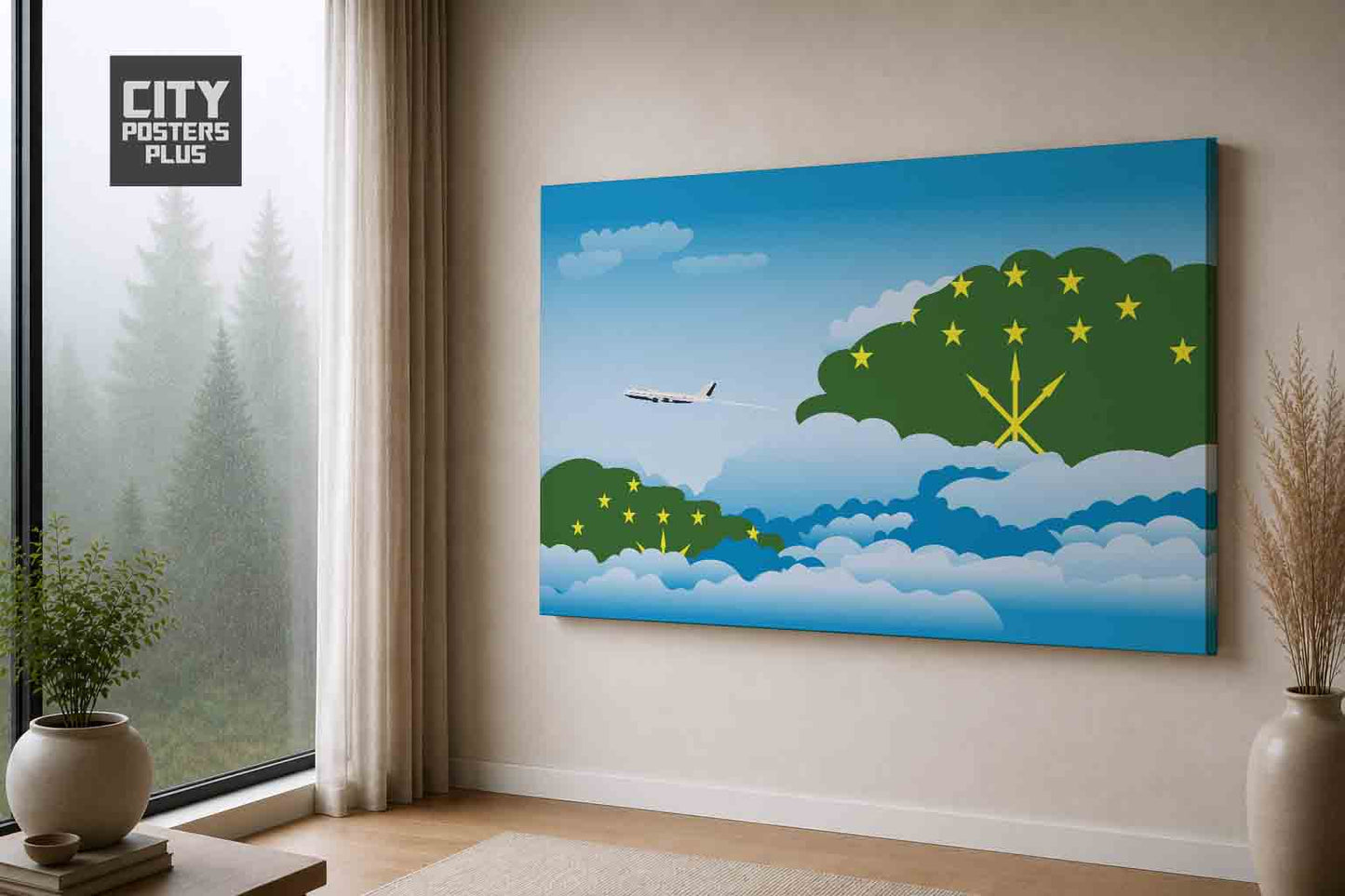 Adygea Day Clouds Canvas Framed Prints | Country & City Wall Art | City Posters Plus