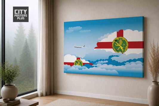Alderney Day Clouds Canvas Framed Prints | Country & City Wall Art | City Posters Plus