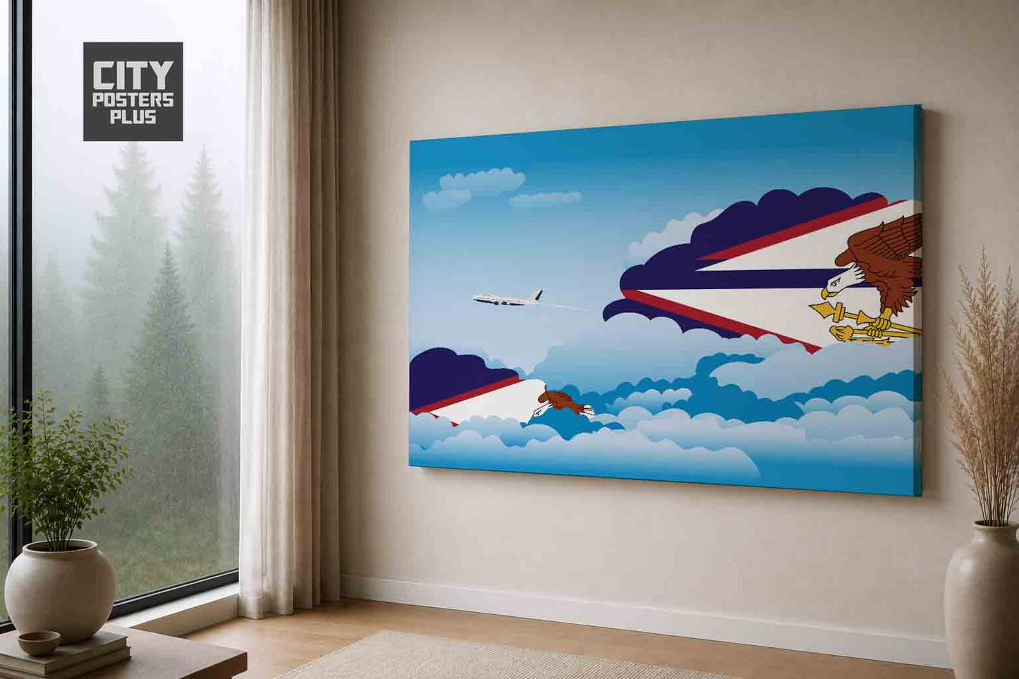 American Samoa Day Clouds Canvas Framed Prints | Country & City Wall Art | City Posters Plus