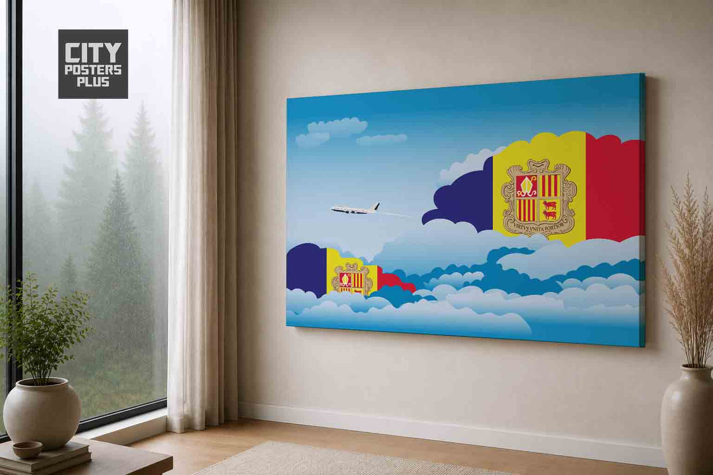 Andorra Day Clouds Canvas Framed Prints | Country & City Wall Art | City Posters Plus
