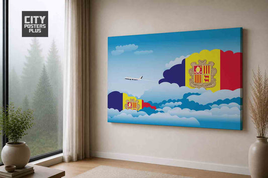 Andorra Day Clouds Canvas Framed Prints | Country & City Wall Art | City Posters Plus