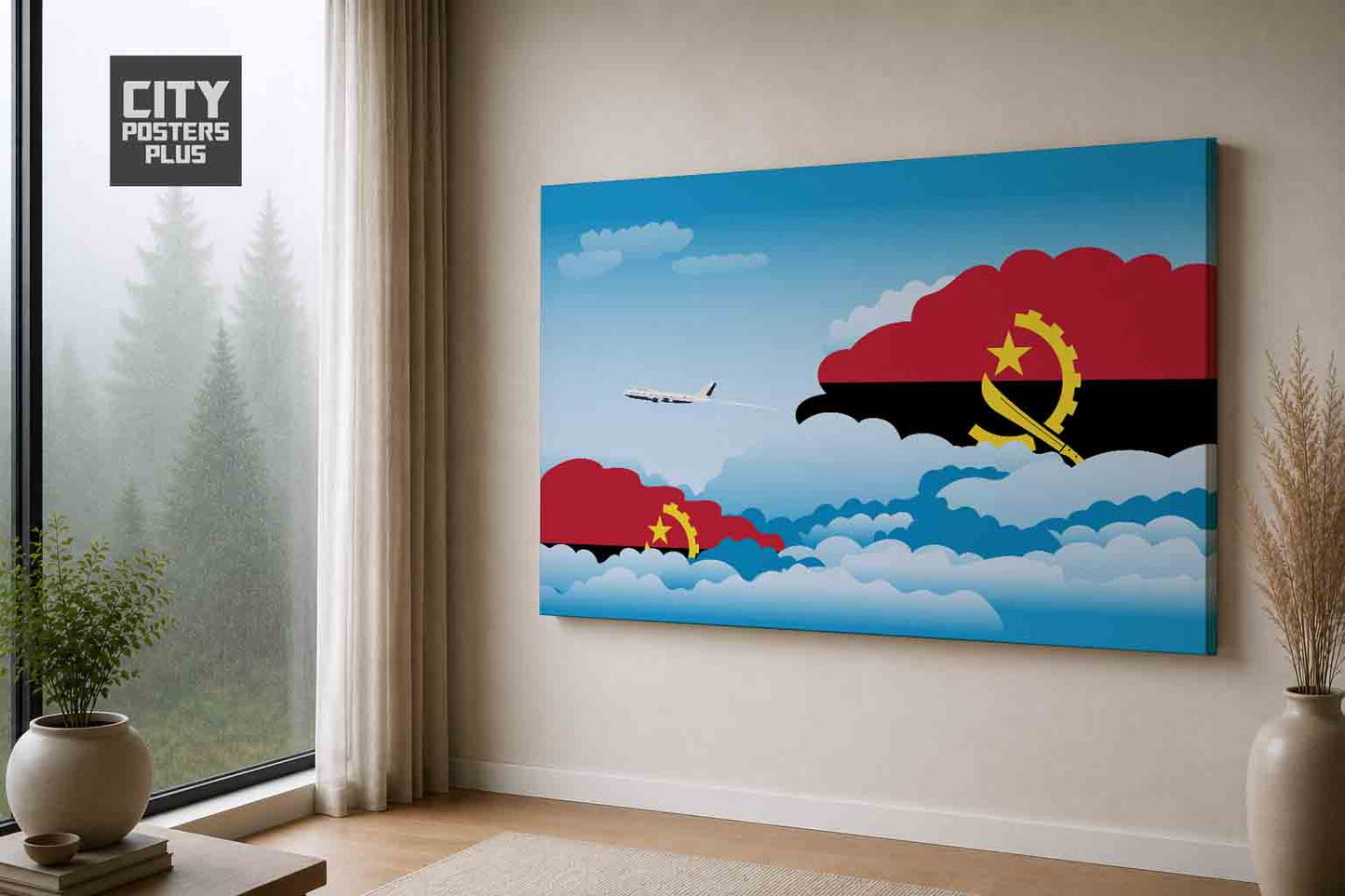 Angola Day Clouds Canvas Framed Prints | Country & City Wall Art | City Posters Plus