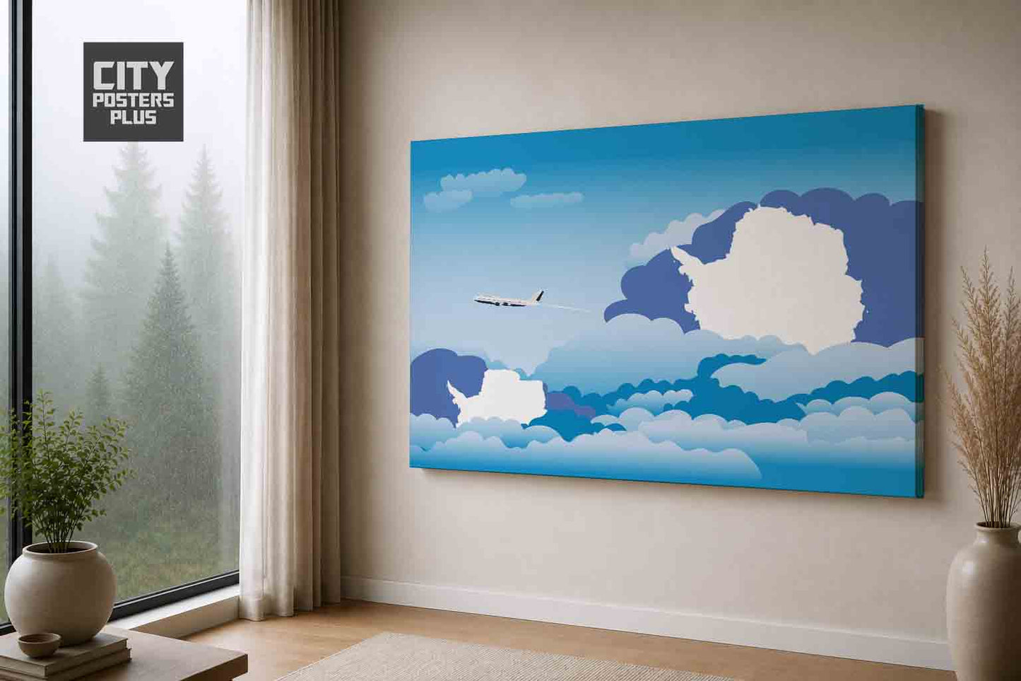 Antarctica Day Clouds Canvas Framed Prints | Country & City Wall Art | City Posters Plus