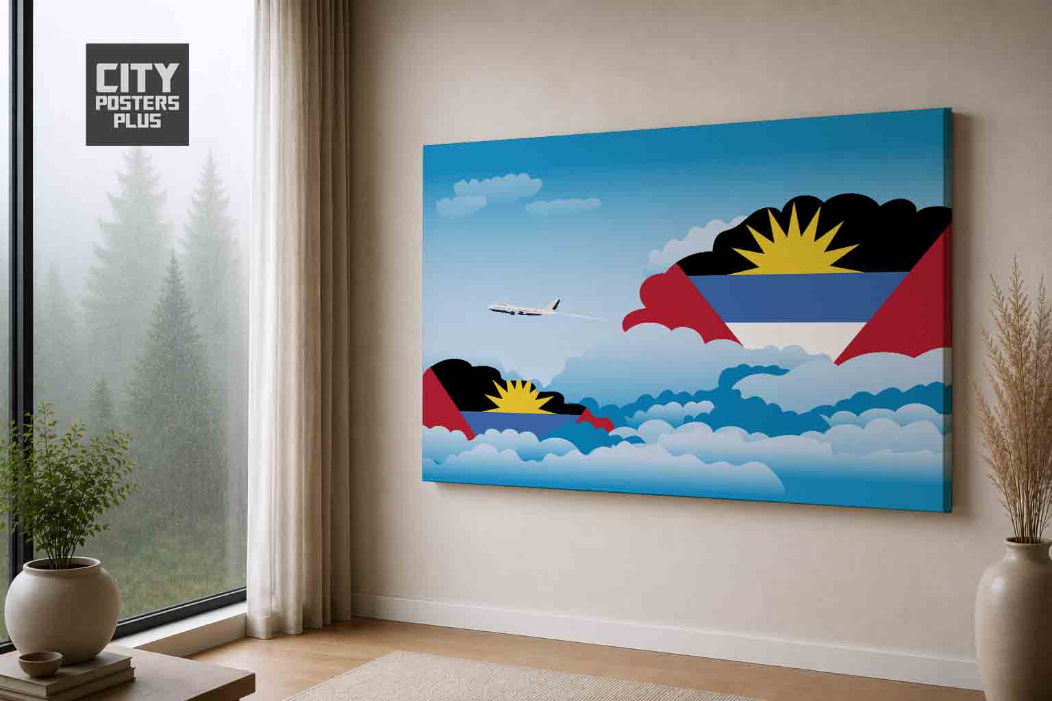 Antigua and Barbuda Day Clouds Canvas Framed Prints | Country & City Wall Art | City Posters Plus