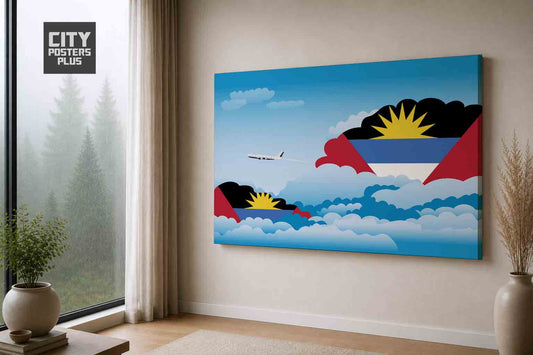 Antigua and Barbuda Day Clouds Canvas Framed Prints | Country & City Wall Art | City Posters Plus
