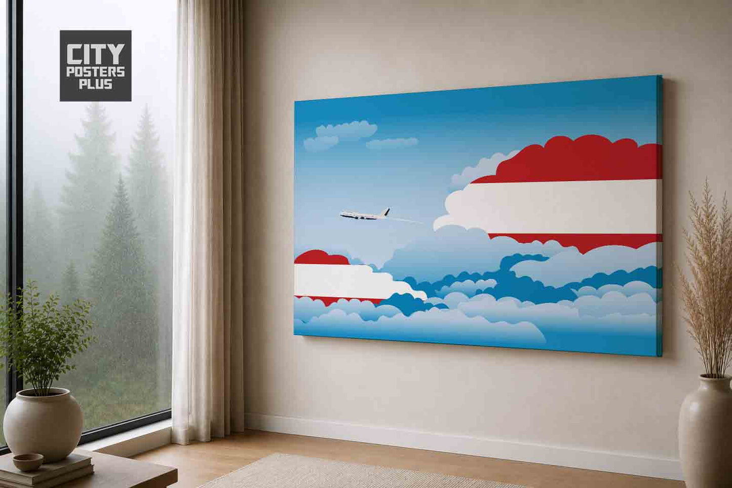 Austria Day Clouds Canvas Framed Prints | Country & City Wall Art | City Posters Plus