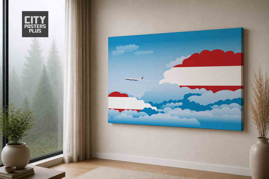 Austria Day Clouds Canvas Framed Prints | Country & City Wall Art | City Posters Plus