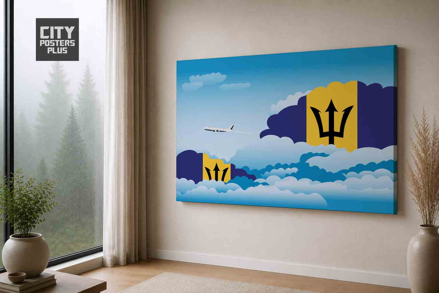 Barbados Day Clouds Canvas Framed Prints | Country & City Wall Art | City Posters Plus