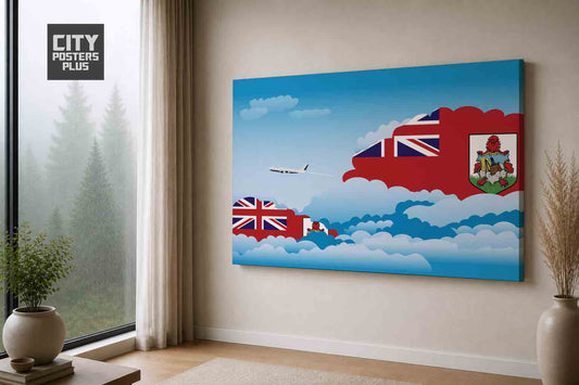Bermuda Day Clouds Canvas Framed Prints | Country & City Wall Art | City Posters Plus