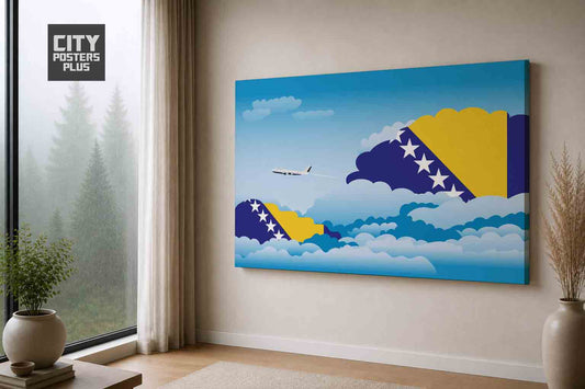 Bosnia and Herzegovina Day Clouds Canvas Framed Prints | Country & City Wall Art | City Posters Plus