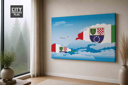Bosnia and Herzegovina Federation of Day Clouds Canvas Framed Prints | Country & City Wall Art | City Posters Plus