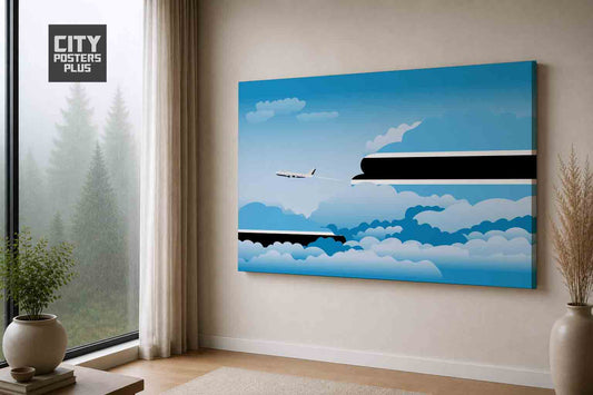 Botswana Day Clouds Canvas Framed Prints | Country & City Wall Art | City Posters Plus