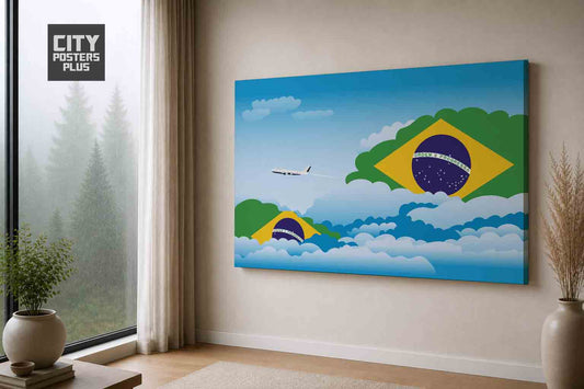 Brazil Day Clouds Canvas Framed Prints | Country & City Wall Art | City Posters Plus