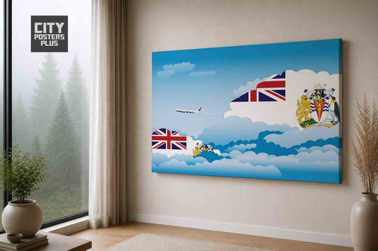 British Antarctic Territory Day Clouds Canvas Framed Prints | Country & City Wall Art | City Posters Plus