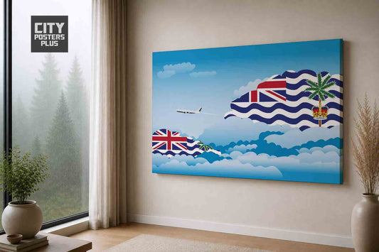 British Indian Ocean Territory Day Clouds Canvas Framed Prints | Country & City Wall Art | City Posters Plus