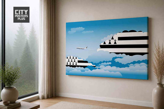 Brittany Day Clouds Canvas Framed Prints | Country & City Wall Art | City Posters Plus