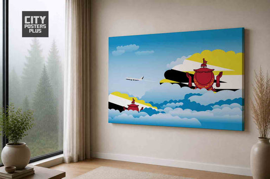 Brunei Day Clouds Canvas Framed Prints | Country & City Wall Art | City Posters Plus
